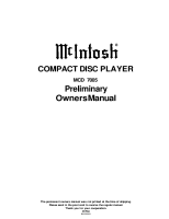 McIntosh MCD-7005 - Owners manual